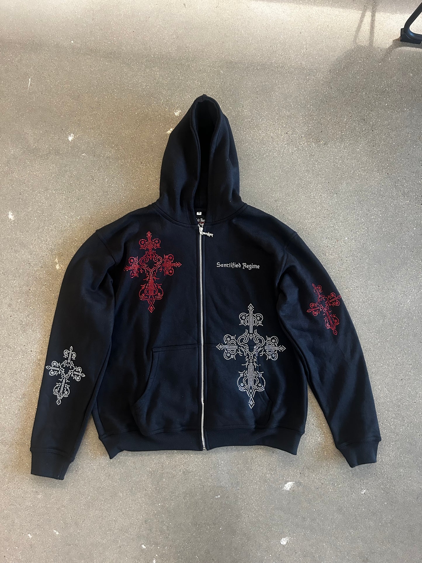 "Sanctified Regime" Rhinestone Hoodie