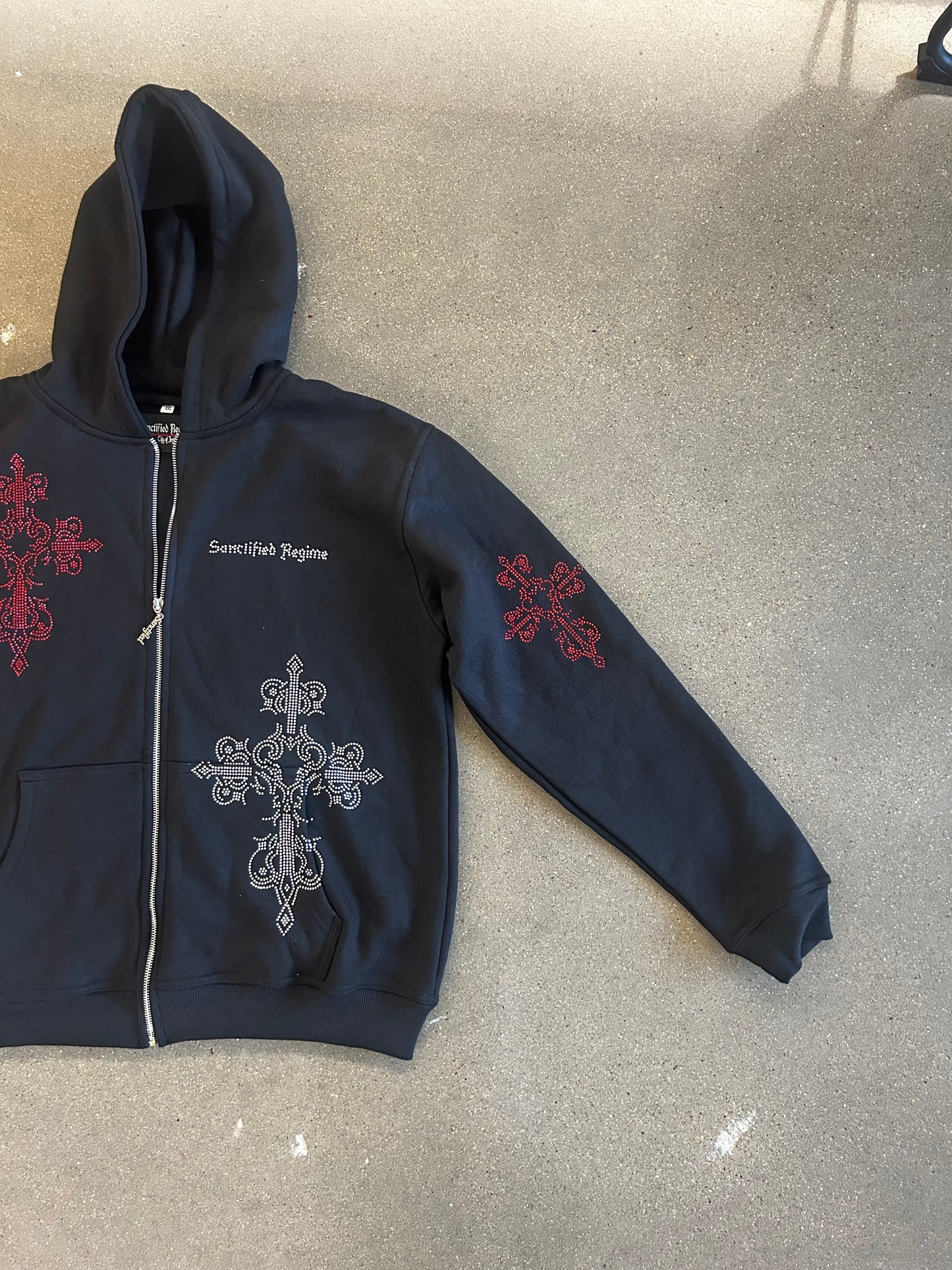 "Sanctified Regime" Rhinestone Hoodie