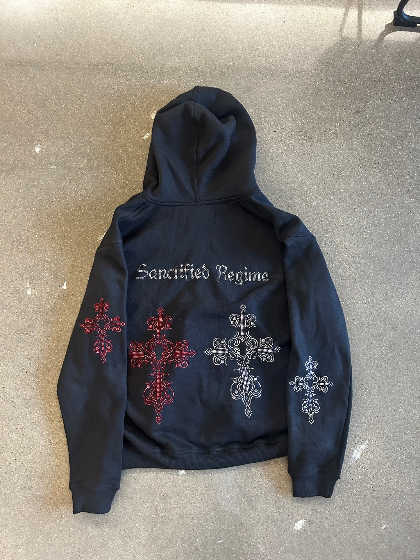 "Sanctified Regime" Rhinestone Hoodie