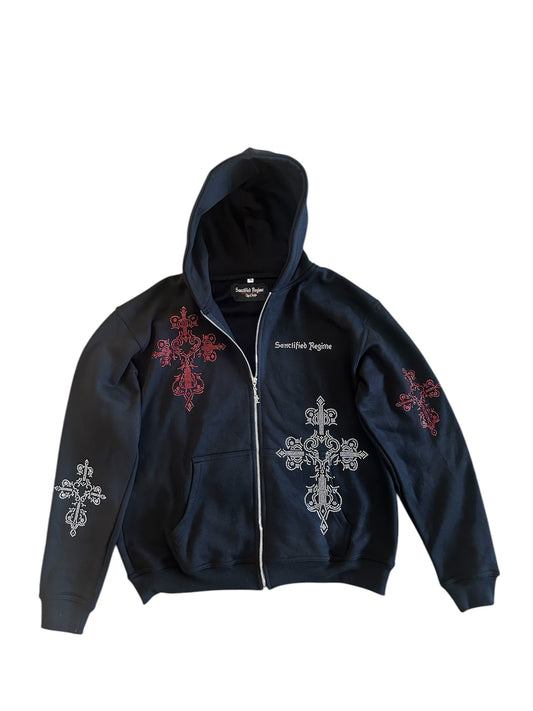 "Sanctified Regime" Rhinestone Hoodie